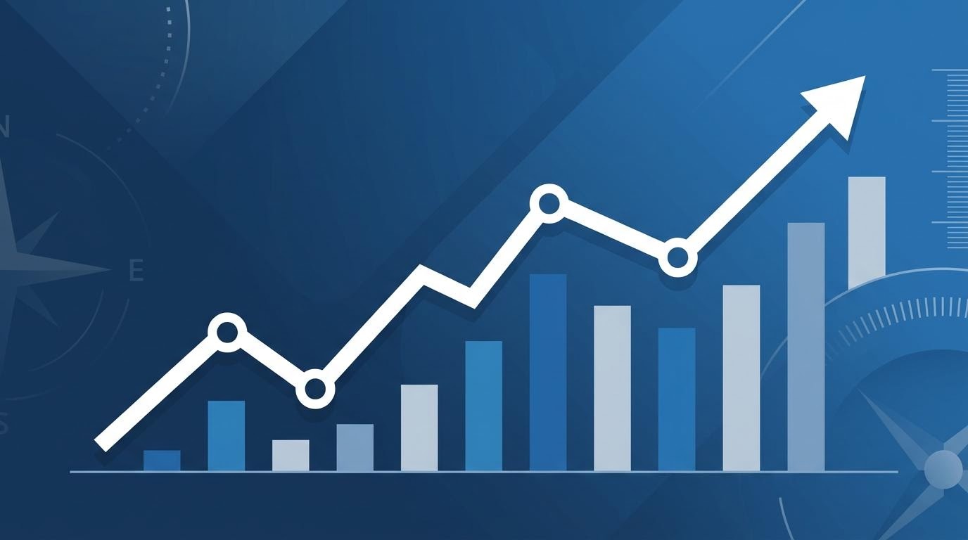Abstrakte Darstellung des DAX als Maßstab für den deutschen Aktienmarkt