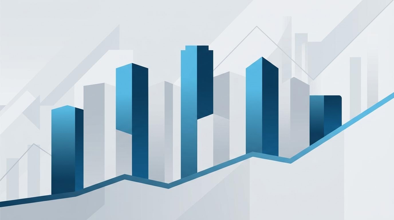 Abstrakte Darstellung deutscher Unternehmen als Bestandteile des DAX